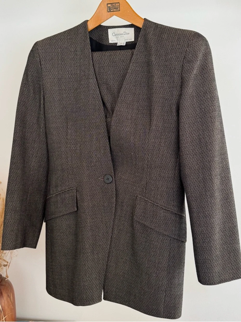 Dior The Suit Women’s Black and White Textured Blazer and Skirt